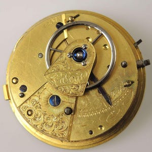 MASSEY III fusee pocket watch movement c1840 image 2