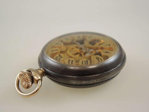 New England Watch Co NEW Co Skeleton Duplex Pocket Watch New England Watch Co NEW Co Skeleton Duplex Pocket Watch