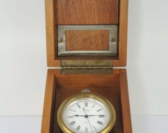 Superb silver Ulysse Nardin deck watch with box c1940