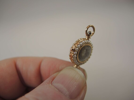 Solid gold pearl set Memento Mori pocket watch ke… - image 8