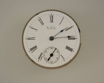 1s 1J Waltham movimiento de reloj de bolsillo c1887