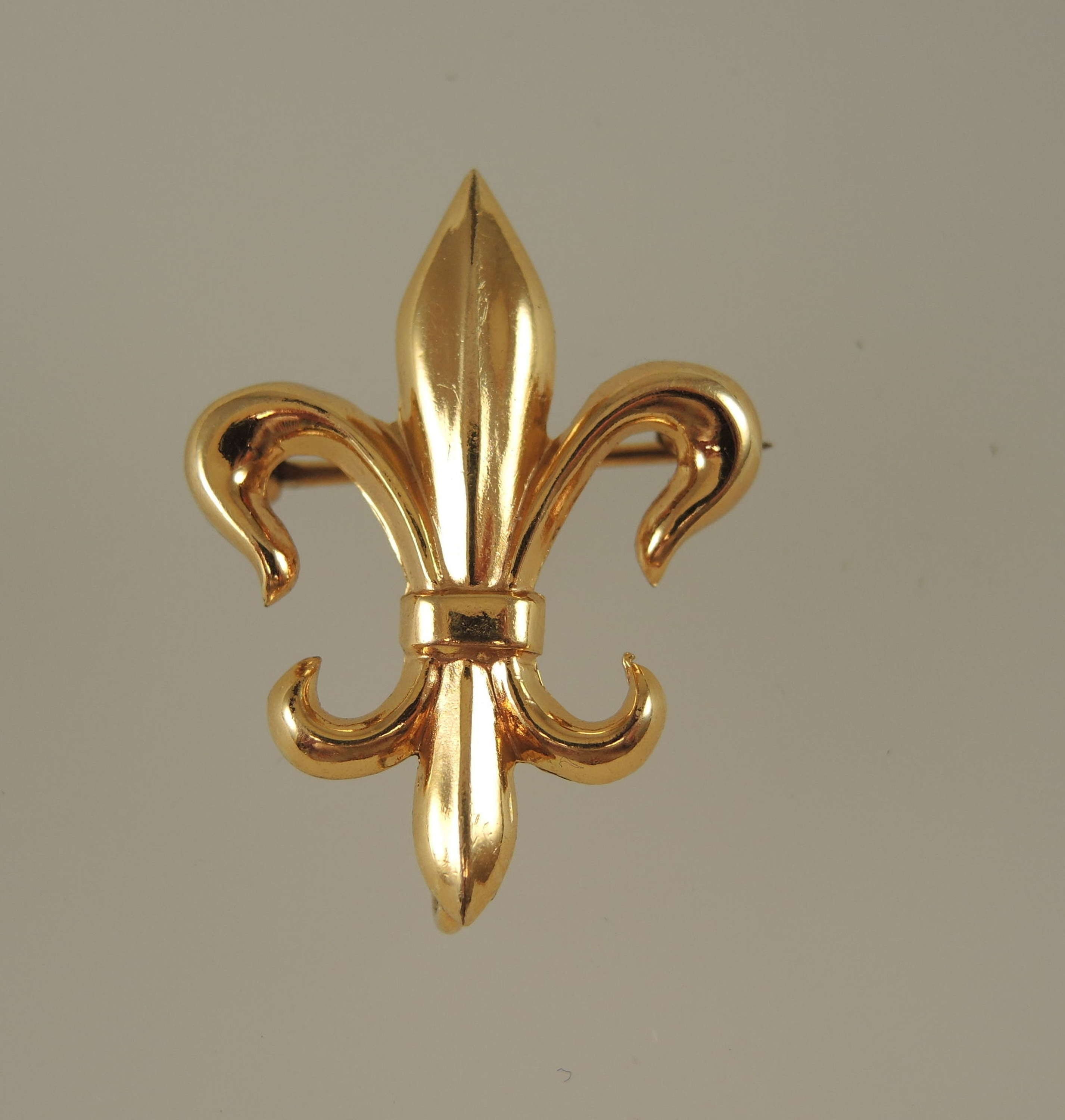 Chaîne De Montre à Gousset Ancienne Plaquée Or - Breloque Fleur De Lys - Occasion Vintage