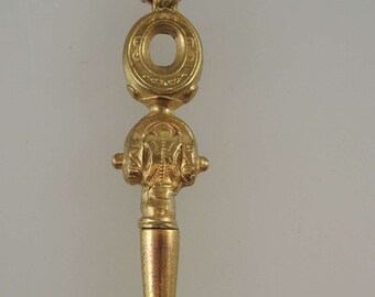 Unusual gilt pocket watch key c1810