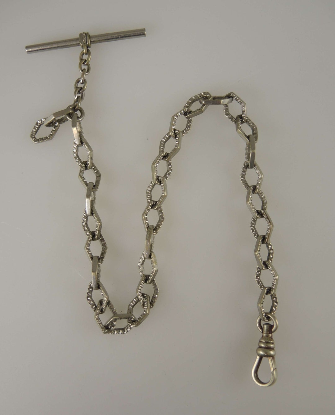Washington Watch Chain Victorian White Metal Pocket Watch Chain C1930 - Etsy