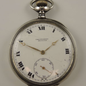 Silver 15 Jewel Zenith pocket watch c1900