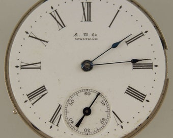 Movimento de relógio de bolso Waltham 1s 1J c1887