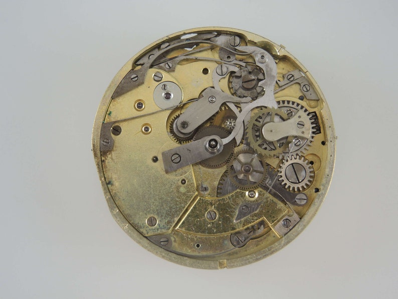 Chronograph pocket watch movement c1910 image 6