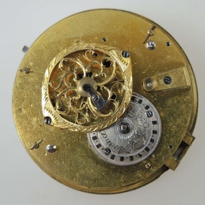 A good example of a French verge pocket watch movement c1810