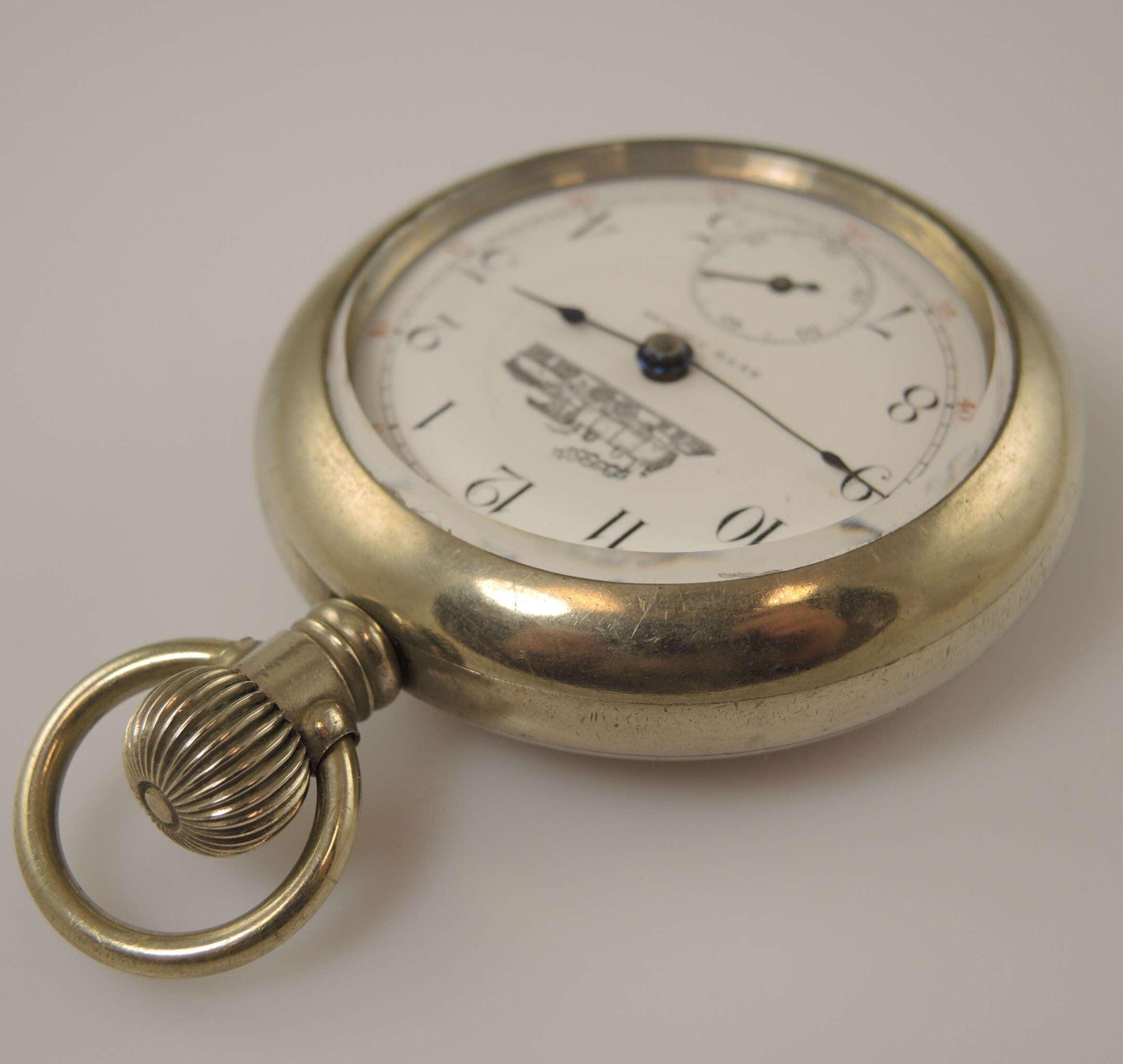 18サイズ 17ジュエル ツートン セス・トーマス 懐中時計 トレイン文字