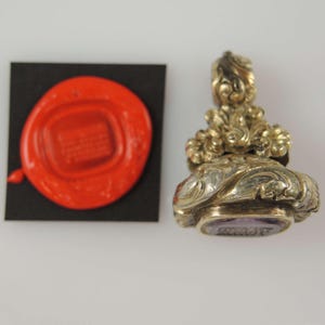Viktorianisches Siegel “Ein Brief mildert den Schmerz der Absenz” Intaglio c1850