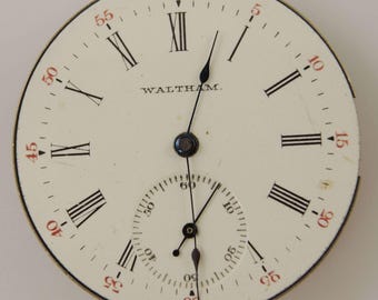 Relógio de bolso feminino Waltham 6s 7J com movimento c1897