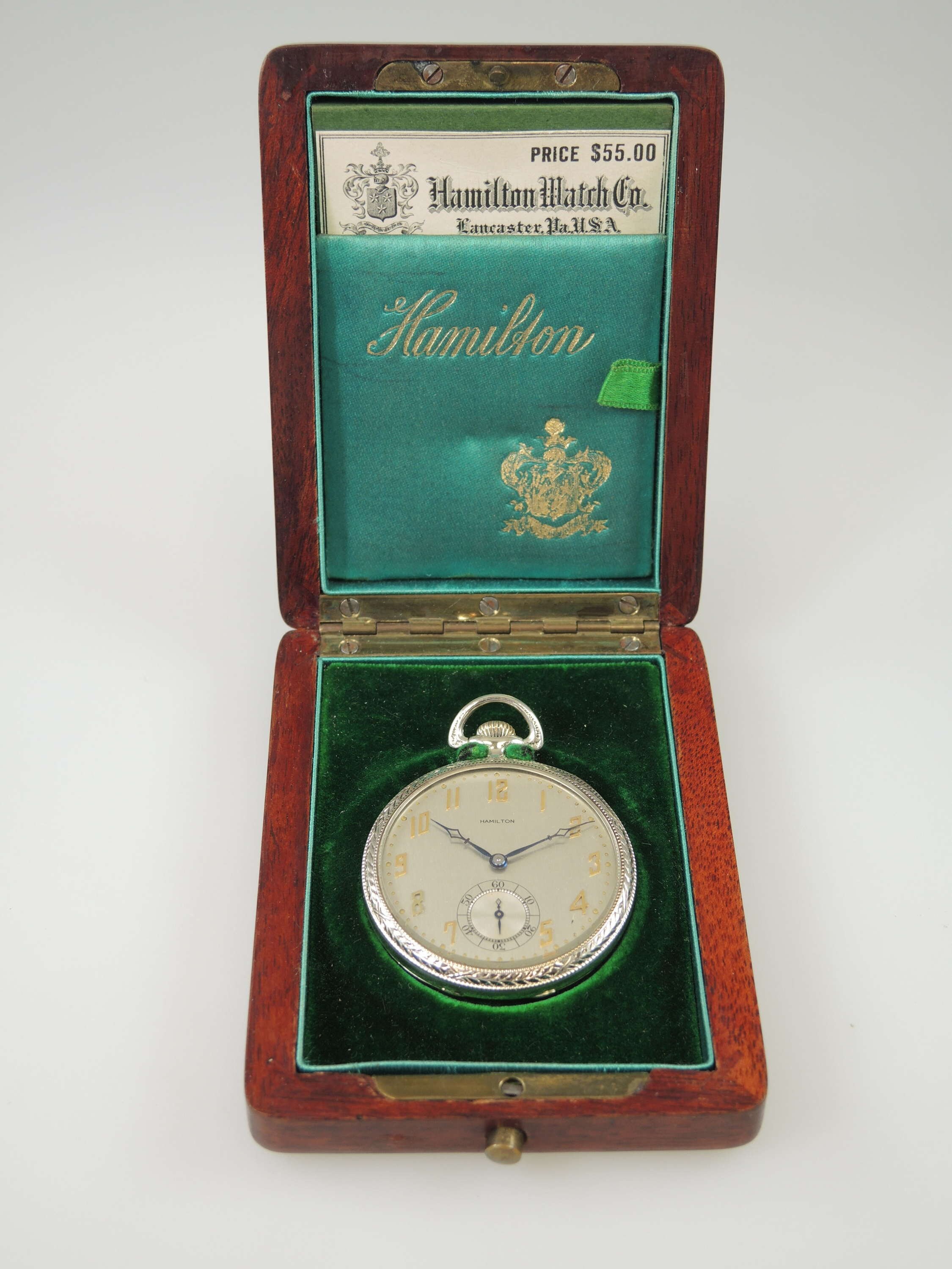 Pristine 14K Gold Hamilton 23 Jewel 920 Pocket Watch. With Box