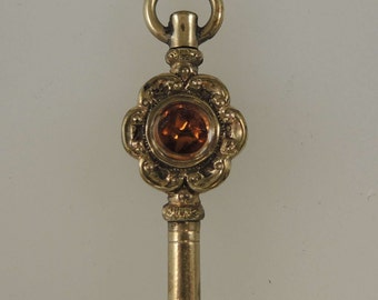 Victorian fancy stone set pocket watch key c1850