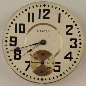 16 size 7 Jewel Elgin pocket watch movement c1920