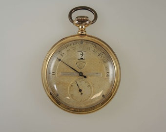 Unusual Fly back digital jump hour pocket watch by Modernista c1880