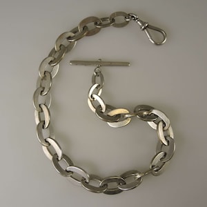 Giant silver pocket watch chain. c1890