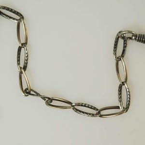Vintage silver and niello enamel pocket watch chain c1910
