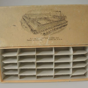 Estojo de armazenamento de papelão para estojos Illinois c1900