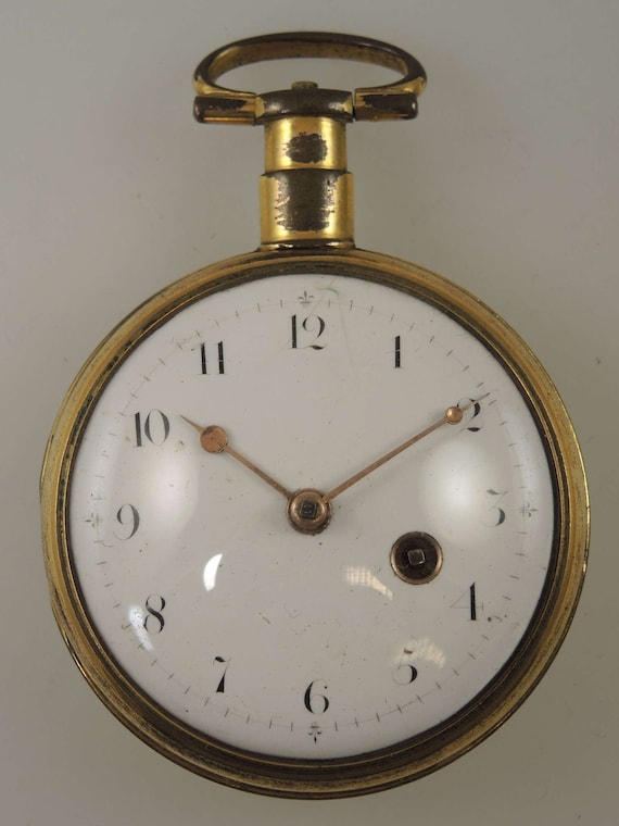 Georgian English verge fusee pocket watch by Nadau