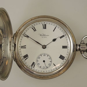 Englische Silber Volljäger Taschenuhr von Waltham c1918