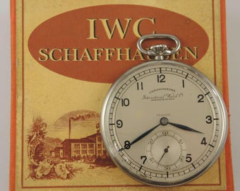 Steel cased vintage IWC pocket watch Cal.67 c1929