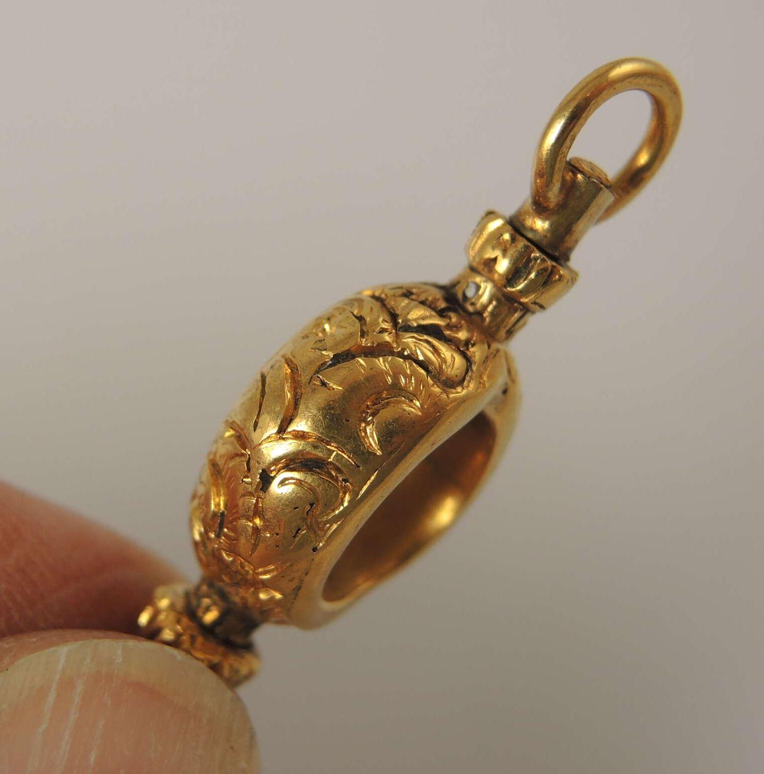 Clé De Montre Ancienne En Or 18 Carats - XIXe Siècle - Décor Fleur De Lys - Occasion