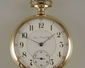 Rare 16s 23J Illinois reloj de bolsillo Grado 174 c1910