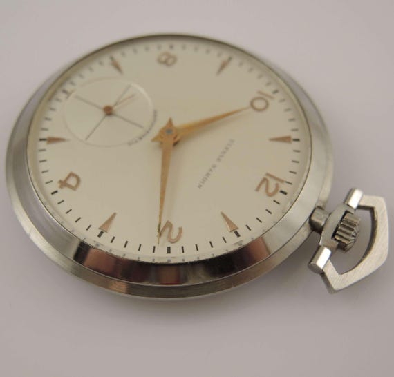 Montre à Gousset Ulysse Nardin Art Déco - Argent 900 - Années 1920-1930 - Avec Chaîne Et étui - Parfait état