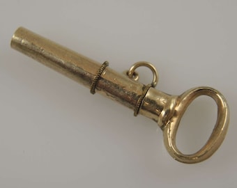 Clé De Montre Gousset Vintage En Laiton - Remontoir Pour Montre De Poche, Occasion, Fabriqué En France