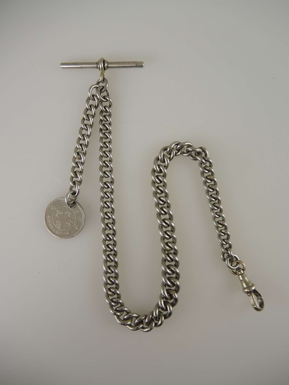 Victorian pocket watch chain with German Chinese … - image 1