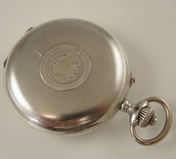 Antique Swiss silver chronograph pocket watch with re… - Gem