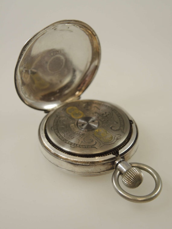 Silver Hebdomas 8 day pocket watch with blue enamel d… Gem