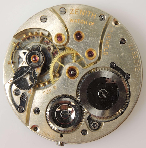 Movimento dell'orologio da tasca Zenith a 17 rubini c1920