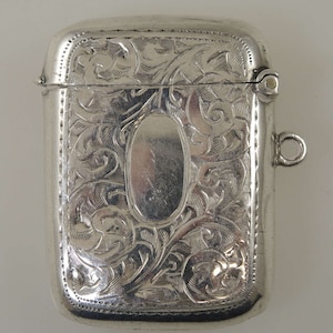 English silver Vesta case c1902