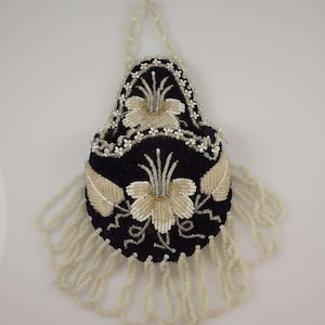 Large format beadwork pocket watch holder and cushion c1890