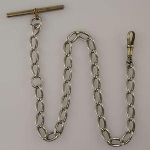 English silver pocket watch chain c1900