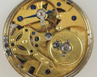 Movimiento de reloj de bolsillo repetidor de cuarto temprano c1840