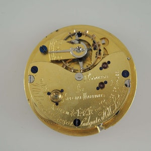English J W Benson pocket watch movement c1905
