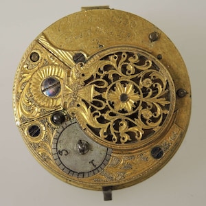 Georgian verge fusee pocket watch movement MARGATE c1790
