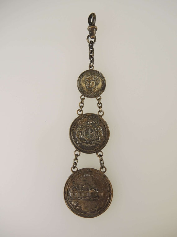 Unusual Souvenir Watch Chain / Chatelaine c1900 - image 1