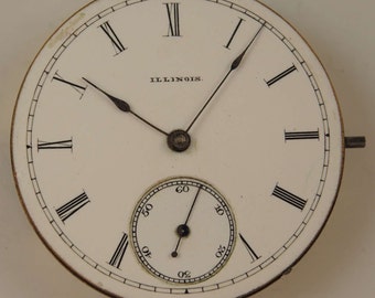 8 tamaño 11 Jewel Illinois Hunter movimiento de reloj de bolsillo c1886