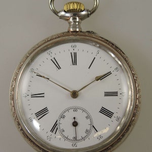 Antique silver pocket watch c1890