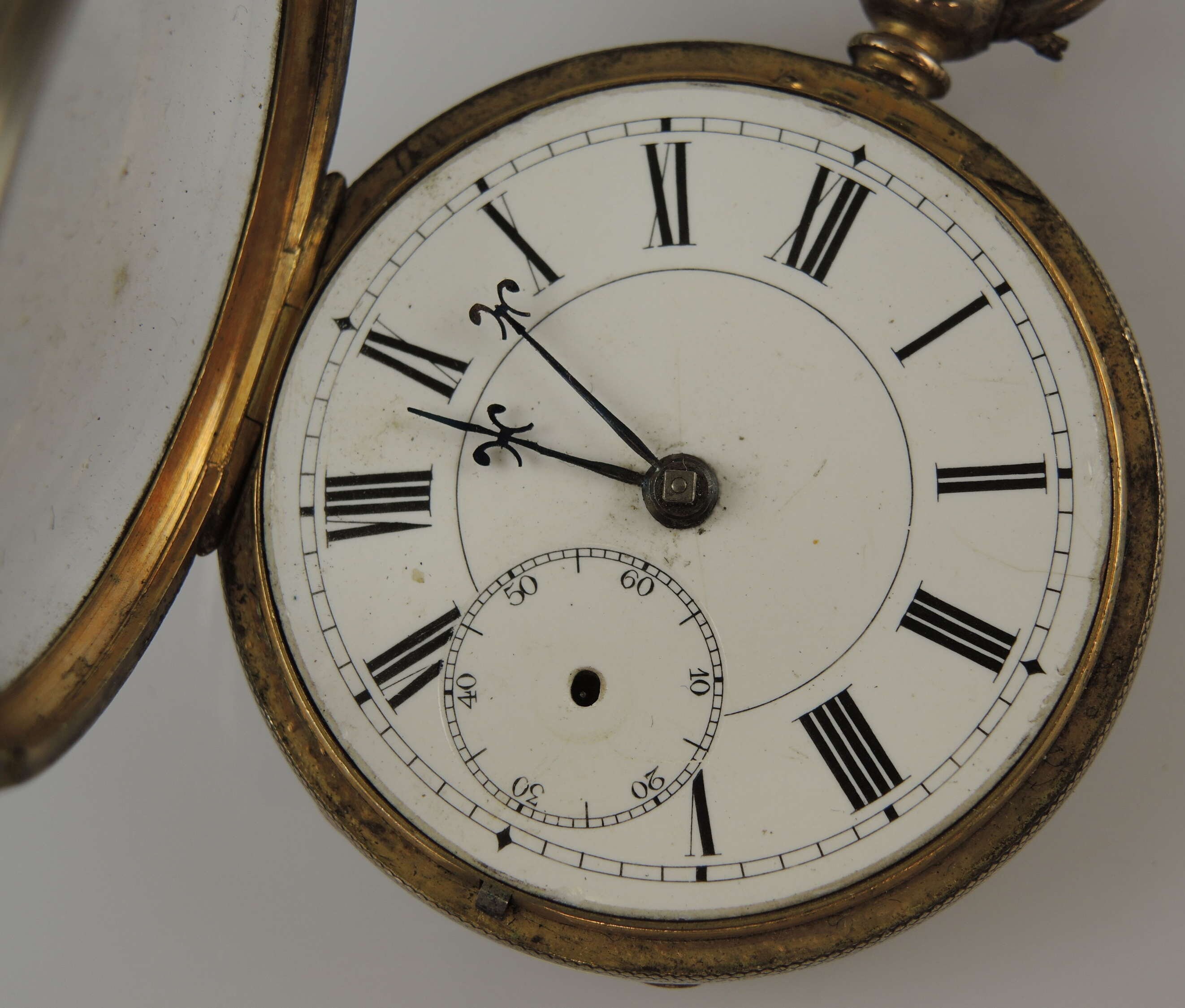 Victorian English Silver GILT Key Wound Pocket Watch  display picture 1