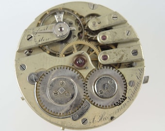 Swiss A HUGUENIN pocket watch movement c1860