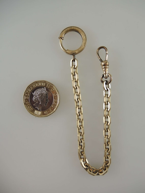 Victorian gold plated pocket watch chain for a bl… - image 2