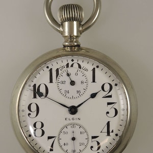 18s 19J Elgin BW Raymond with wind indicator pocket watch c1914