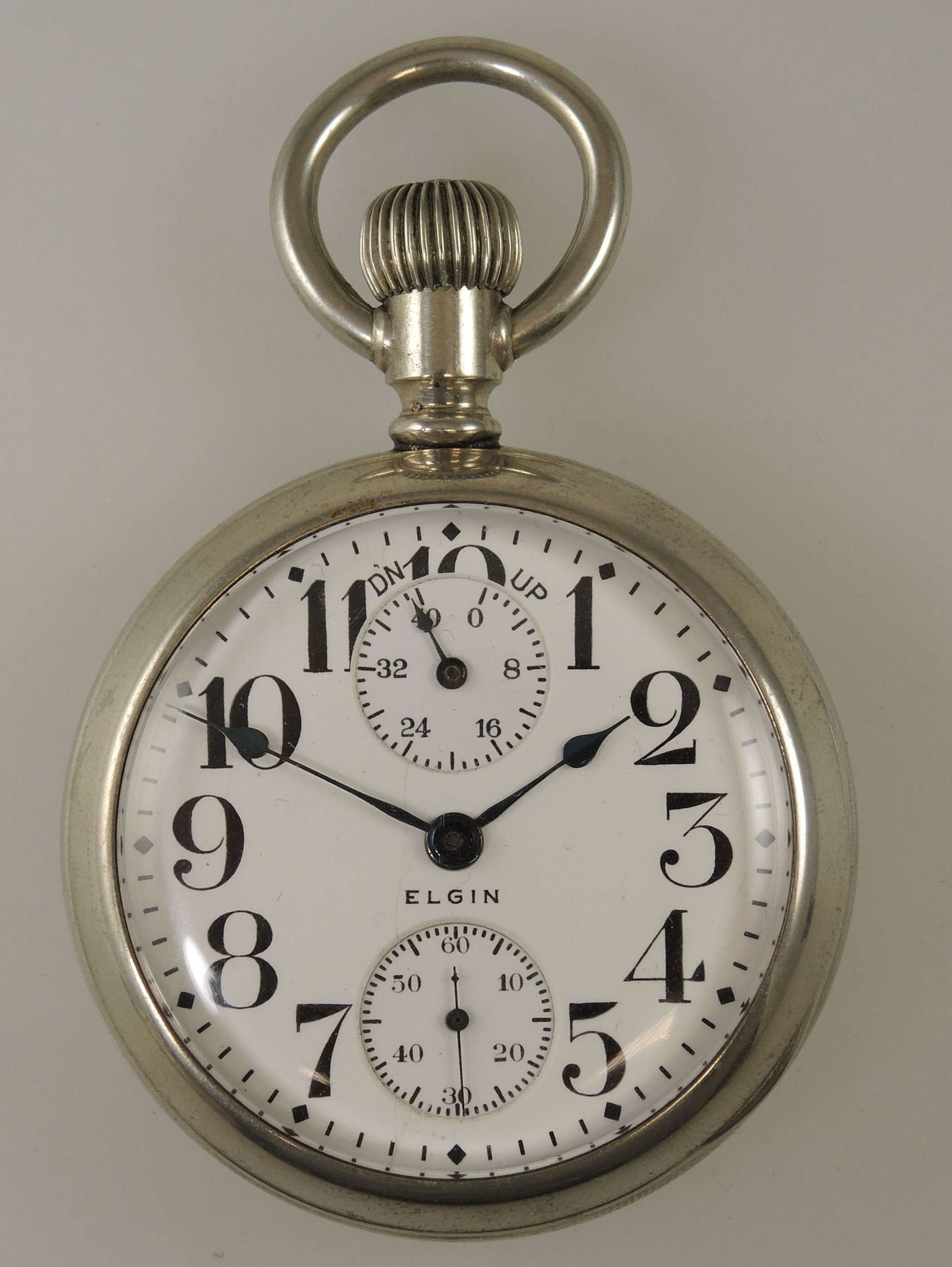 18s 19J Elgin BW Raymond With Wind Indicator Pocket Watch