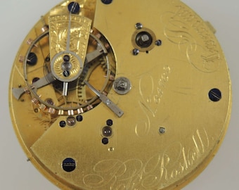 Fusee zakhorloge uurwerk van ROSKELL, Liverpool c1850
