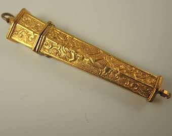 Georgian gilt chatelaine needle case c1790