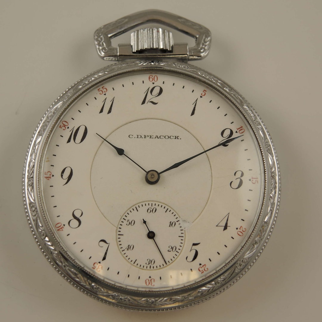 Vintage 16 Size 17 Jewel Finger Bridge Elgin Pocket Watch